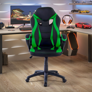 gaming chair green drift synthetic leather fixed armrests 2