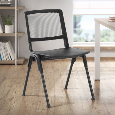 visitor chair black shield mesh no armrests 2