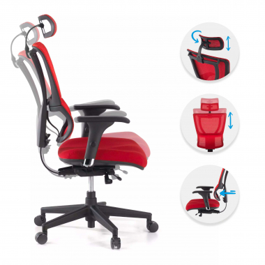 ergonomic chair red energy mesh 1d adjustable armrests double lumbar support 3