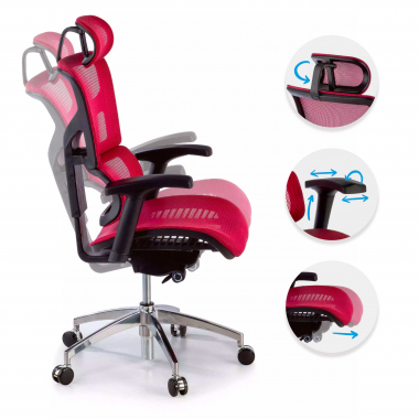 ergonomic chair red next1 with headrest mesh 4d adjustable armrests lumbar support headrest 4