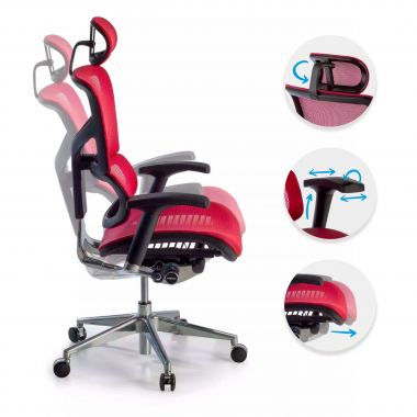 ergonomic chair red next2 with headrest mesh 4d adjustable armrests lumbar support headrest 3