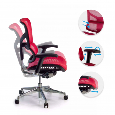 ergonomic chair red next2 without headrest mesh 4d adjustable armrests double lumbar support 3