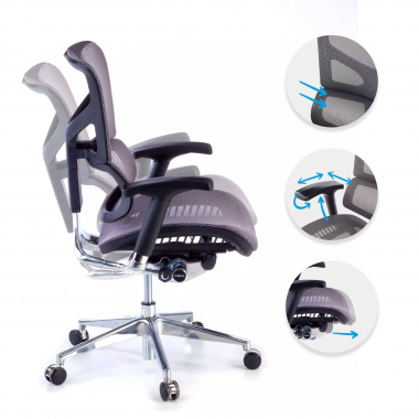 ergonomic chair gray next2 without headrest mesh 4d adjustable armrests double lumbar support 3