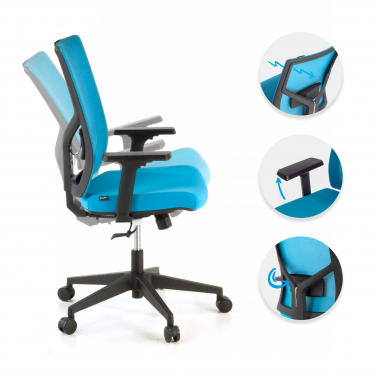 ergonomic chair blue black frame headrest mesh 1d adjustable armrests lumbar support 3