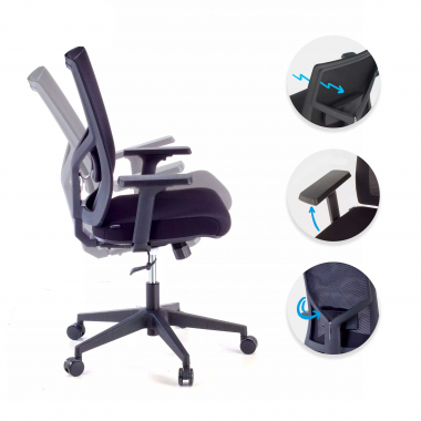 ergonomic chair black black frame headrest mesh 1d adjustable armrests lumbar support 3