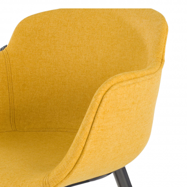 visitor chair black yellow sled base frame mesh fixed armrests 7