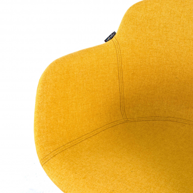 visitor chair black yellow pyramid base fabric upholstered armrests 7