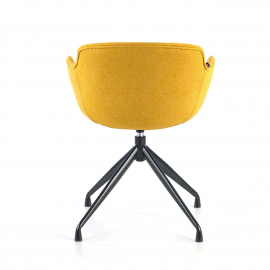 visitor chair black yellow pyramid base fabric upholstered armrests 4