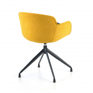 visitor chair black yellow pyramid base fabric upholstered armrests 5