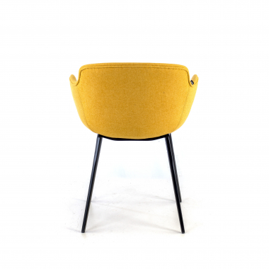 visitor chair yellow 4 legs fabric upholstered armrests 4