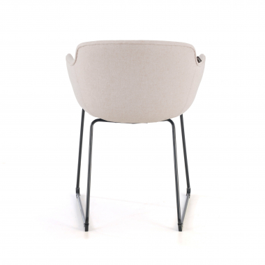 visitor chair beige sled base frame mesh fixed armrests 4