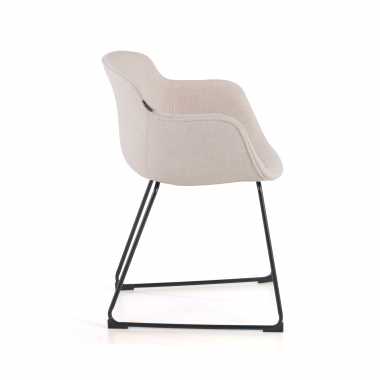 visitor chair beige sled base frame mesh fixed armrests 5