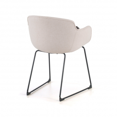 visitor chair beige sled base frame mesh fixed armrests 6
