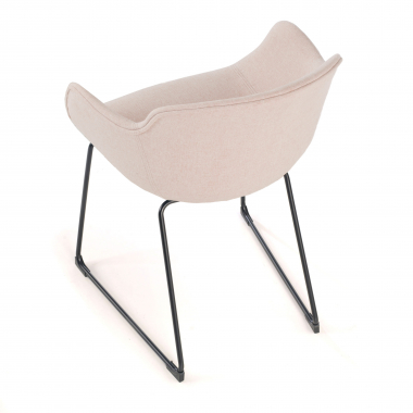 visitor chair beige sled base frame mesh fixed armrests 7