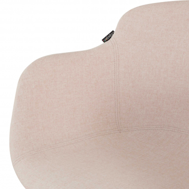 visitor chair beige pyramid base fabric upholstered armrests 8