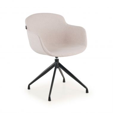 visitor chair beige pyramid base fabric upholstered armrests 1