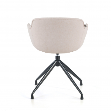 visitor chair beige pyramid base fabric upholstered armrests 4