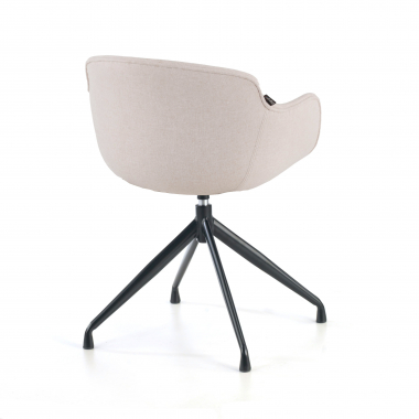 visitor chair beige pyramid base fabric upholstered armrests 5