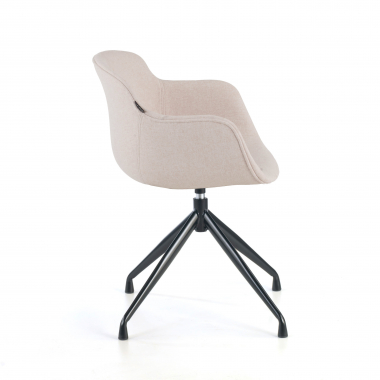 visitor chair beige pyramid base fabric upholstered armrests 6