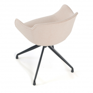 visitor chair beige pyramid base fabric upholstered armrests 7
