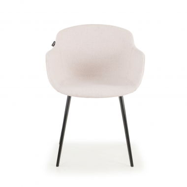 visitor chair black beige 4 legs fabric upholstered armrests 3