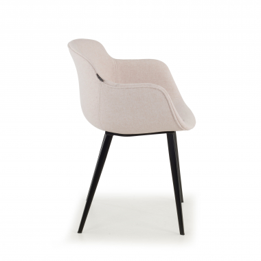 visitor chair black beige 4 legs fabric upholstered armrests 6