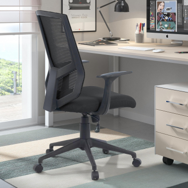 swivel chair black archer mesh fixed armrests lumbar support 2