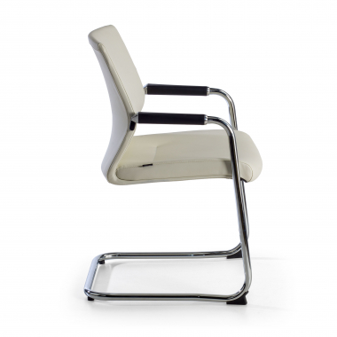 waiting room chair white faux leather synthetic leather upholstered armrests 4