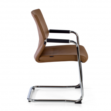 waiting room chair brown faux leather synthetic leather upholstered armrests 3