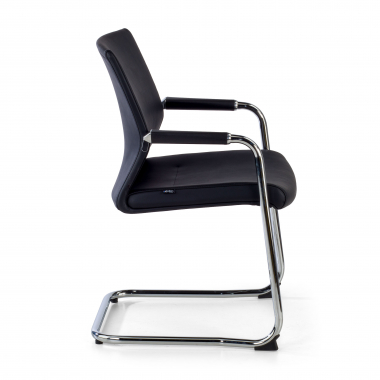 waiting room chair black faux leather synthetic leather upholstered armrests 4