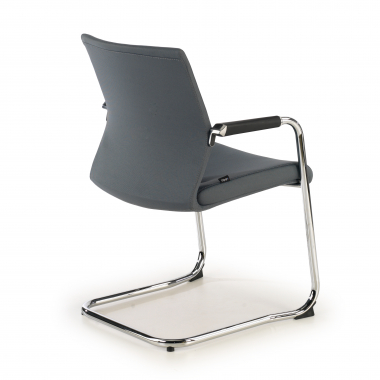 visitor chair gray fabric synthetic leather upholstered armrests 5
