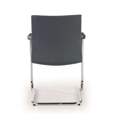 visitor chair gray fabric synthetic leather upholstered armrests 6