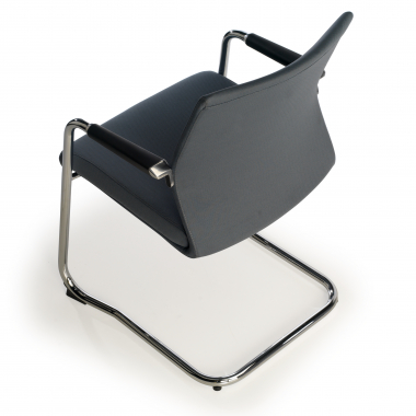 visitor chair gray fabric synthetic leather upholstered armrests 7