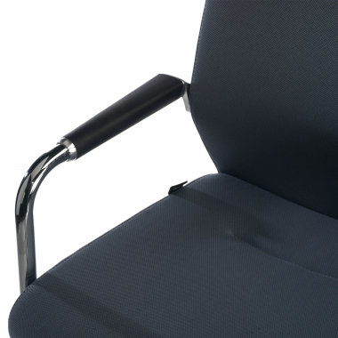 visitor chair gray fabric synthetic leather upholstered armrests 9