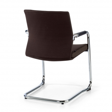 visitor chair brown fabric synthetic leather upholstered armrests 5