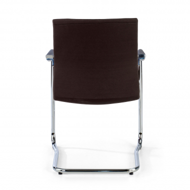 visitor chair brown fabric synthetic leather upholstered armrests 6