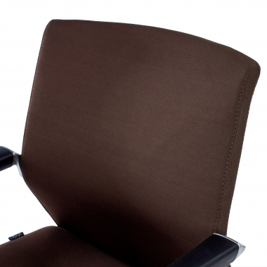 visitor chair brown fabric synthetic leather upholstered armrests 8