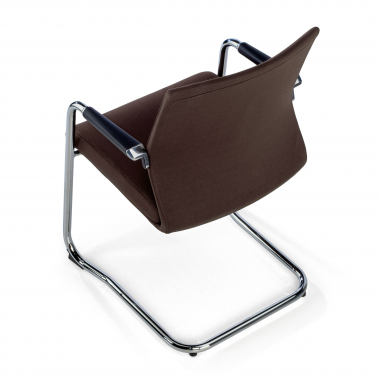 visitor chair brown fabric synthetic leather upholstered armrests 9