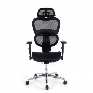 ergonomic chair black black frame chrome base mesh 3d adjustable armrests double lumbar support headrest 5