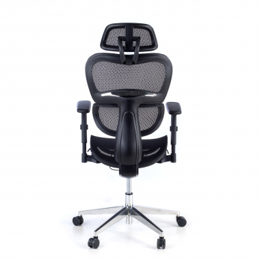ergonomic chair black black frame chrome base mesh 3d adjustable armrests double lumbar support headrest 8