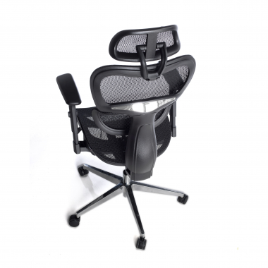 ergonomic chair black black frame chrome base mesh 3d adjustable armrests double lumbar support headrest 9