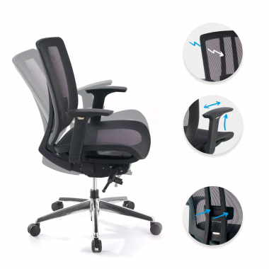 home office chair black without headrest mesh mesh 4d adjustable armrests lumbar support 3