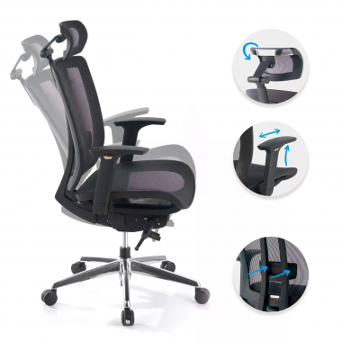 office chair black with headrest mesh mesh 4d adjustable armrests lumbar support headrest 3