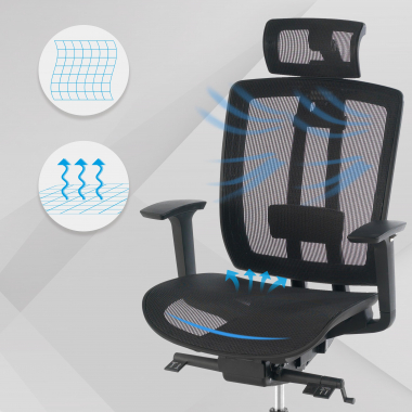 office chair black with headrest mesh mesh 4d adjustable armrests lumbar support headrest 4