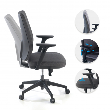office chair black upholstered fabric fabric 3d adjustable armrests 3