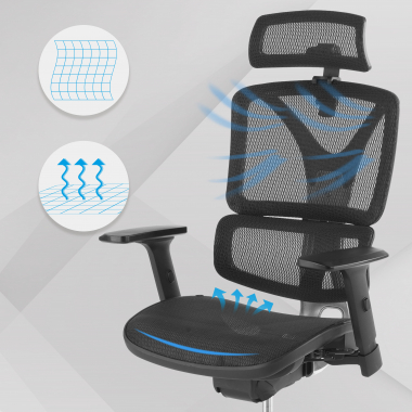 ergonomic chair black focus mesh 3d adjustable armrests lumbar support 4