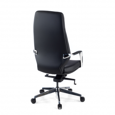 office chair black high back faux leather synthetic leather upholstered armrests 5