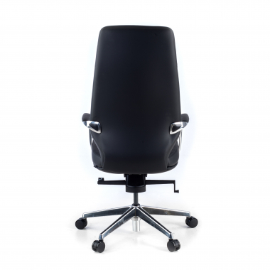 office chair black high back faux leather synthetic leather upholstered armrests 6