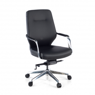 office chair black low back faux leather synthetic leather upholstered armrests 1