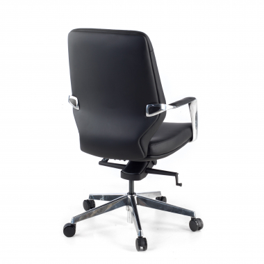 office chair black low back faux leather synthetic leather upholstered armrests 5